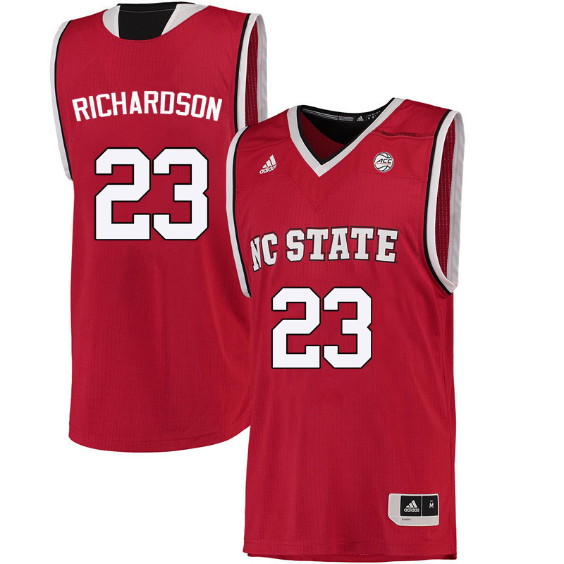 Men NC State Wolfpack #23 Amber Richardson College Basketball Jerseys-Red - Click Image to Close
